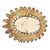 Gilt Metal Sunburst Mirror and Sconce With Leaf Motif For Sale - Image 4 of 4