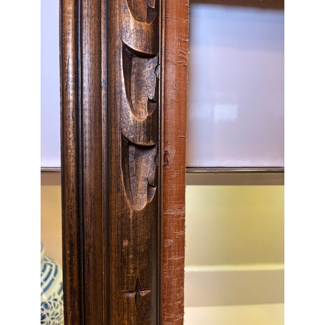 Vintage Carved Wood Picture Frame With Linen Liner For Sale - Image 17 of 18