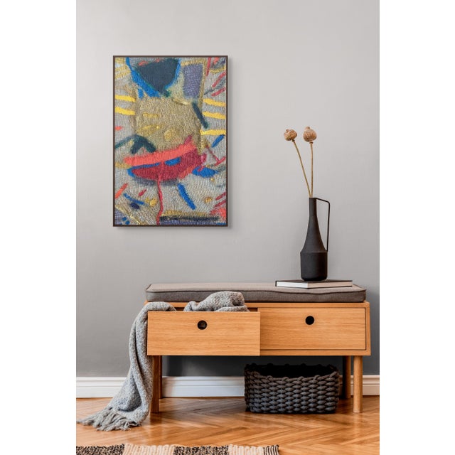 Abstract Contemporary Abstract Acrylic on Hessian Scrim and Canvas "Crack Loud" by Anthony Frost For Sale - Image 3 of 8