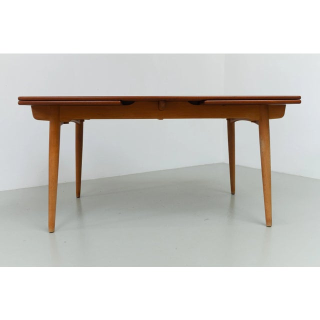 Danish Teak and Oak AT-312 Dining Table by Hans Wegner for Andreas Tuck, 1960s For Sale - Image 13 of 18