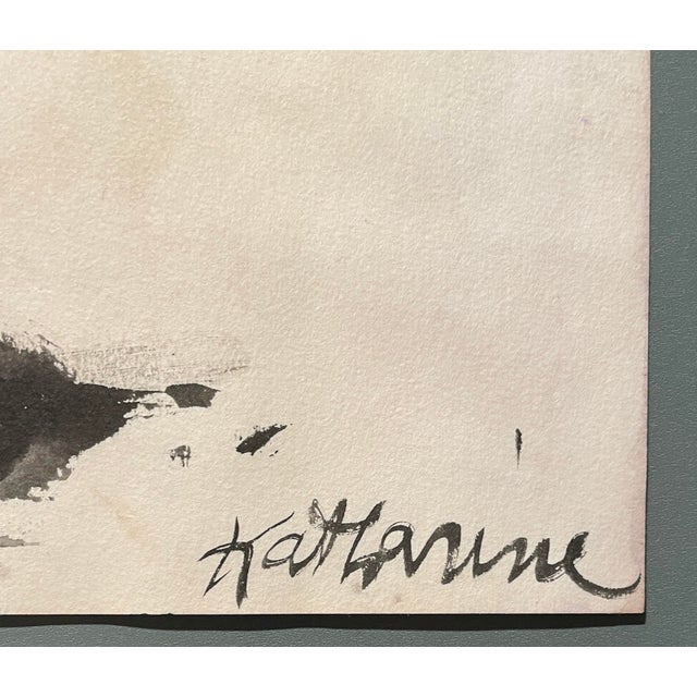1960s painting on paper by artist Katherine Yares. This comes from her student portfolio. Signed lower right. Combined...