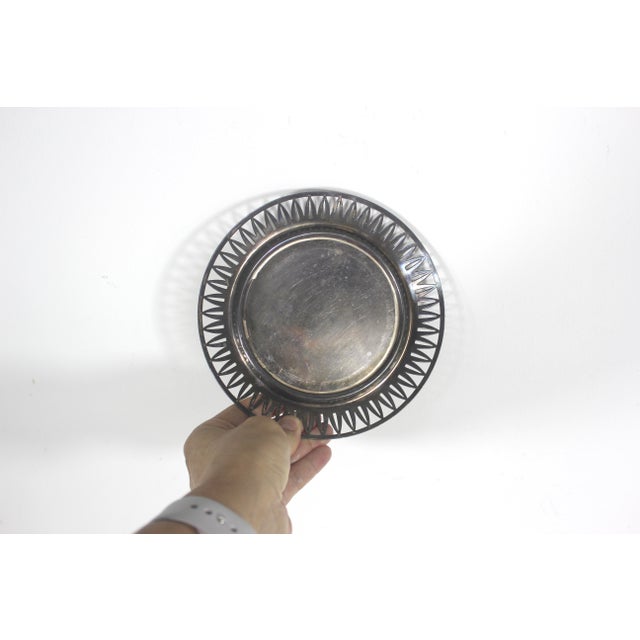 Vintage Silver Plated Wine Coaster For Sale - Image 6 of 8