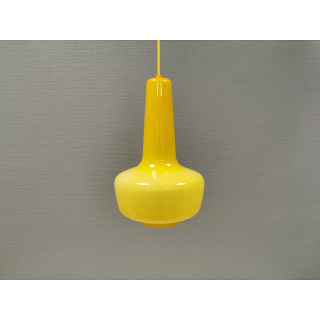 Large Vintage Glass Hanging Lamp by Jacob E Bang for Fog & Mørup, 1960s For Sale - Image 3 of 14