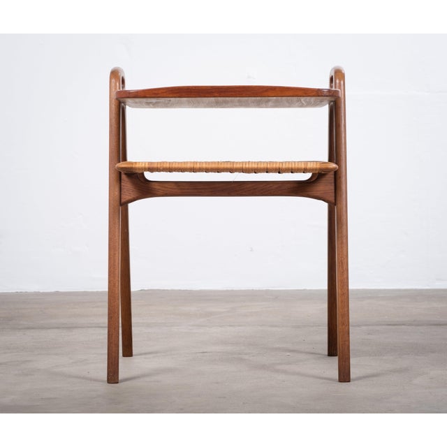 1960s Danish Teak Serving Trolley with Woven Shelf, 1960s For Sale - Image 5 of 9