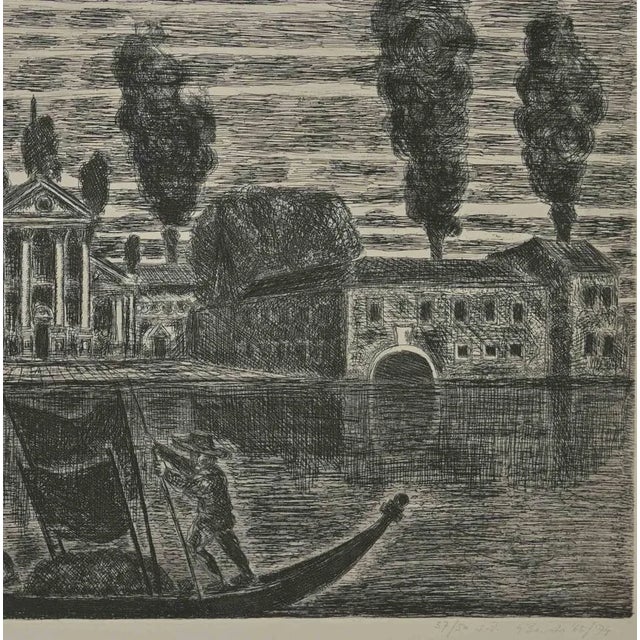 Gondoliers in Venice is an etching realized by Gianpaolo Berto in 1974. 60 X 75 cm , no frame. Edition 37/50. Numbered and...