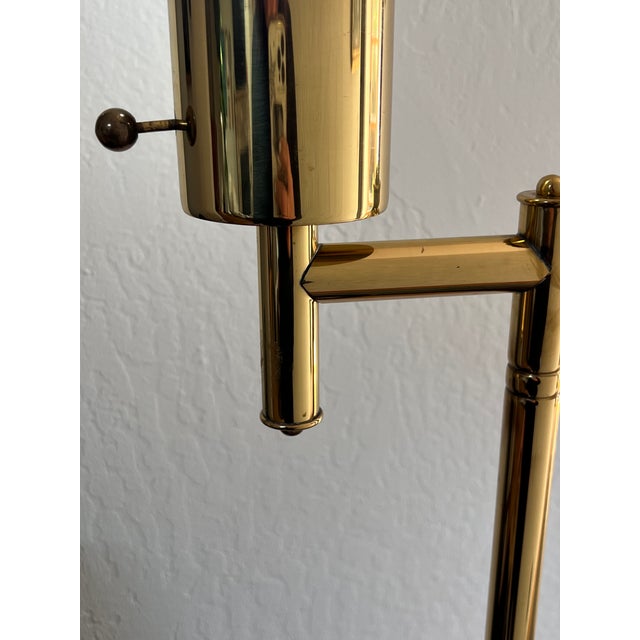 1960s 1960s Holywood Regency Brass Floor Lamp With Integrated Table by Hart Associates For Sale - Image 5 of 16