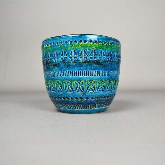 Blue Rimini Blu Vase by Aldo Londi for Bitossi, 1960s For Sale - Image 8 of 10