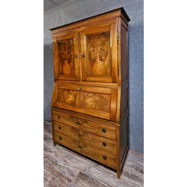 Louis XVI Three-Part Walnut Secretary For Sale - Image 4 of 12