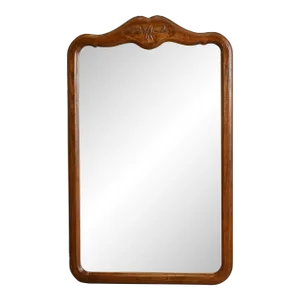 Davis Cabinet Co. French Provincial Louis XV Carved Oak Wall Mirror, Circa 1960s