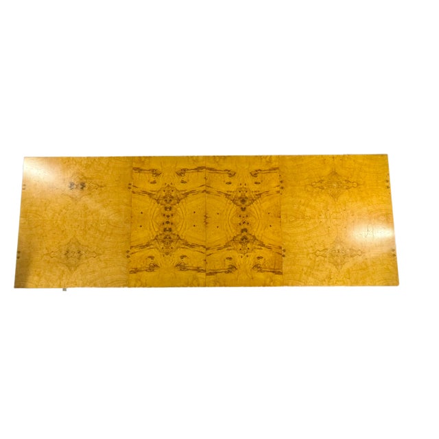 Attributed to Milo Baughman for Thayer Coggin Mid-Century Modern Burl Wood Parson Dining Table For Sale - Image 4 of 7