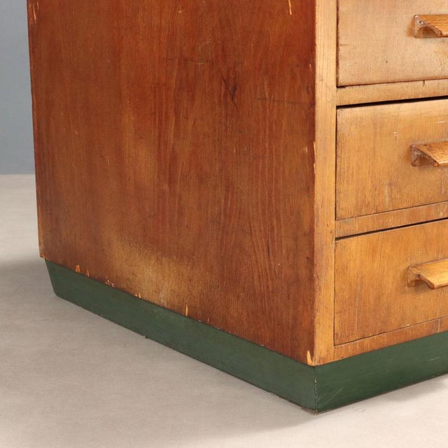 Vintage Writing Desk in Oak Veneer, 1940s For Sale - Image 4 of 10