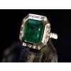 Art deco style Natural Zambian high quality Emerald & diamond ring in 18k gold For Sale - Image 9 of 18