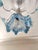 Vintage Murano Style Glass Chandelier, 1980s Blue Floral Lamp, Small Italian Ceiling Light For Sale - Image 12 of 13