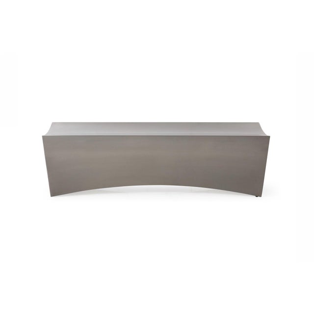 Contemporary Monolithic Stainless Steel Bench For Sale - Image 3 of 10