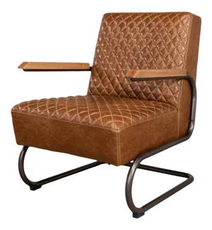 Industrial Style Quilted Leather Armchair