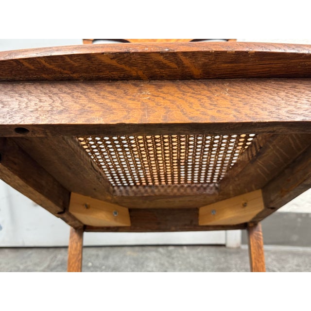 Limbert Style Oak Cane Side Chairs, Vintage Pair For Sale - Image 12 of 12