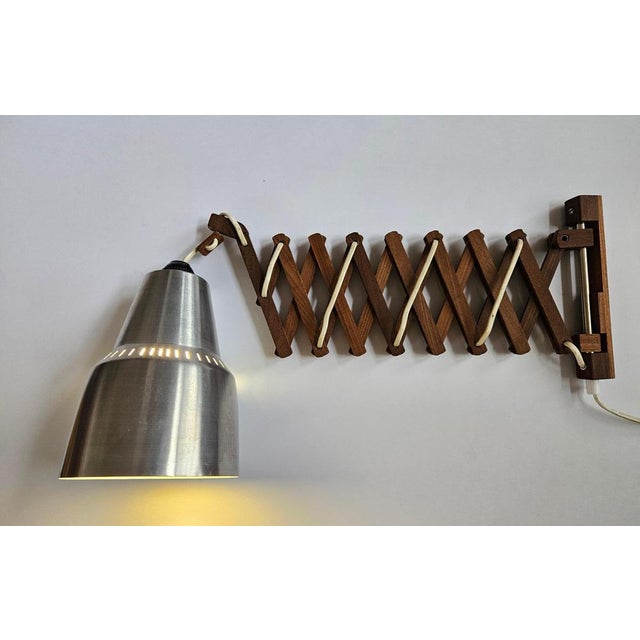 Mid-Century Wall Scissor Lamp, Sweden, 1960s For Sale - Image 9 of 12