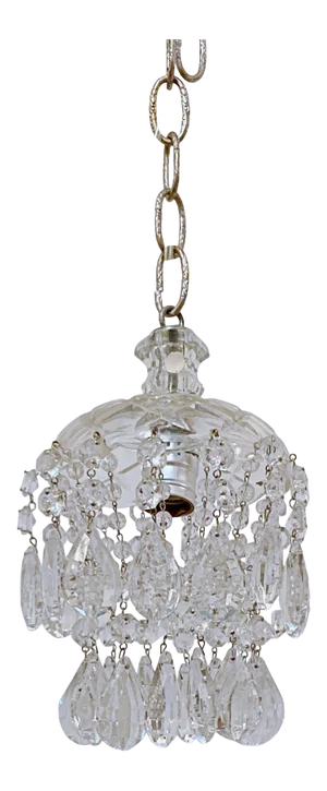 Vintage Layered Chandelier With Cut Glass Dish