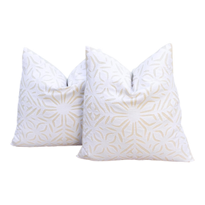 Marble Scroll, Pair of Appliqué Pillow Covers