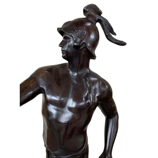 Italian Bronze Roman Gladiator Statue with Honor Patria Inscription, 20th Century For Sale - Image 4 of 9