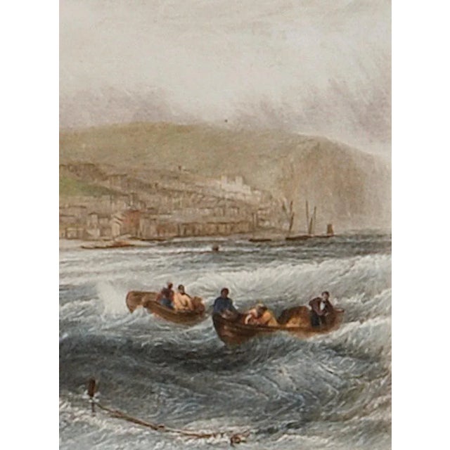 Fishing Off Hastings, England: A Framed 19th C. Engraving After J. M. W. Turner, 1859 For Sale - Image 4 of 6