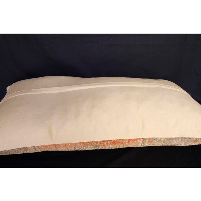 Handmade Double Knotted Oushak Rug Pillow Cover -15'' X 32'' For Sale - Image 10 of 11
