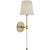 Modern Suzanne Kasler for Visual Comfort Signature Camille 20" Cordless Sconce in Hand-Rubbed Antique Brass with Linen Shade For Sale - Image 3 of 14
