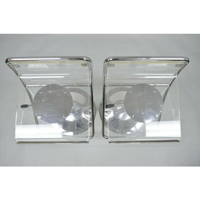 Lucite Acrylic Chrome Base Swivel Adjustable Height Modern ... (640 x 640 Pixel)