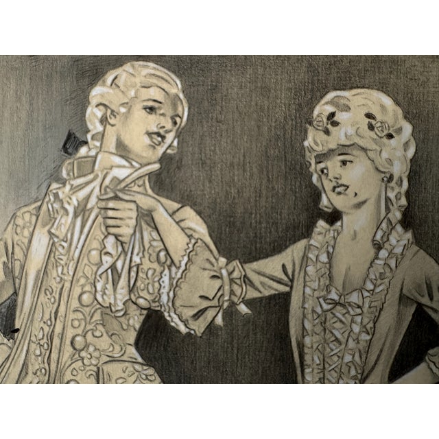 Original graphite pencil drawing by American artist and illustrator Theodore E. Schrock (1879–1952), depicting an...