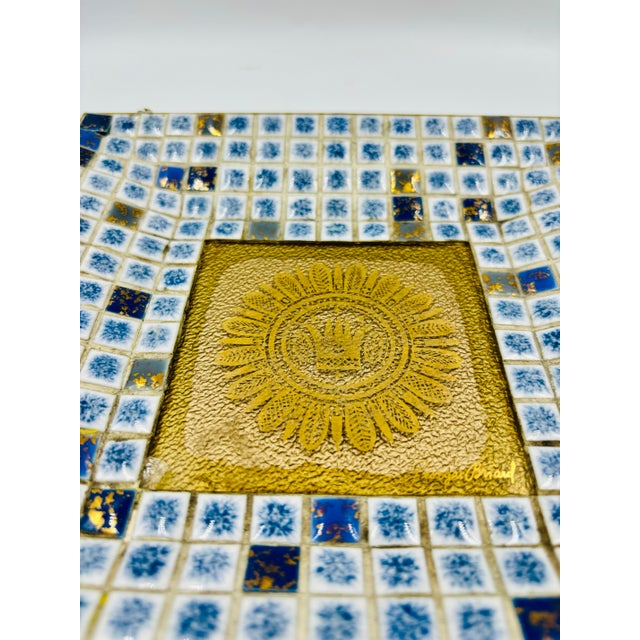 Georges Briard Regalia Mid-Century Mosaic Tile & Glass Tray For Sale In Los Angeles - Image 6 of 10