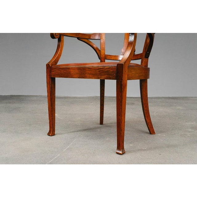 Art Nouveau Oak Armchair For Sale - Image 17 of 18