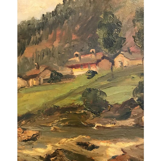 Giuseppe Bosio, Valley by the River, Oil on Wood For Sale - Image 4 of 8