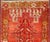 Colorful Antique Turkish Oushak with Red, Rose, Ivory, Yellow-Green & Yellow Turkish antique Oushak small carpet with...