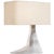 Modern Anne-Marie Barton by Visual Comfort Signature Terra-Forma 23" Right Table Lamp in Plaster White with Bouclé Shade For Sale - Image 3 of 3
