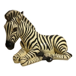 Large Italian Ceramic Zebra For Sale