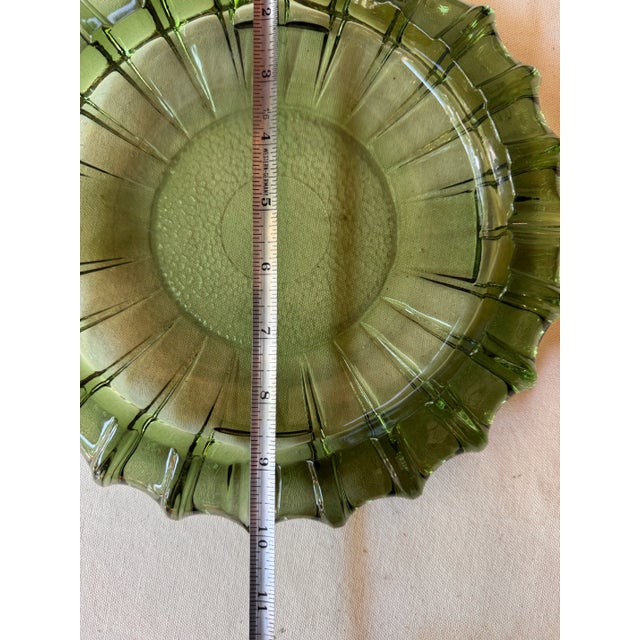 Green Pair of Vintage Green Glass Ashtrays For Sale - Image 8 of 12