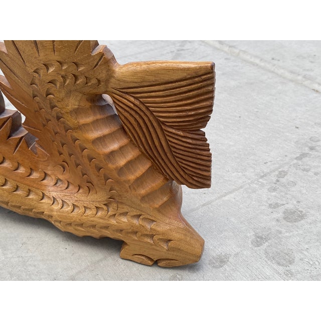 Mid 20th Century Rare Mid 20th Century Wooden Hand-Carved Dragon For Sale - Image 5 of 8