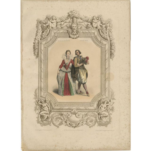 Henri IV & Marie De Medici French Court Costume, 1847, Lithograph For Sale - Image 9 of 9
