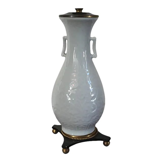 19th Century Chinese Blanc de Chine Porcelain Vase Mounted as a Lamp For Sale