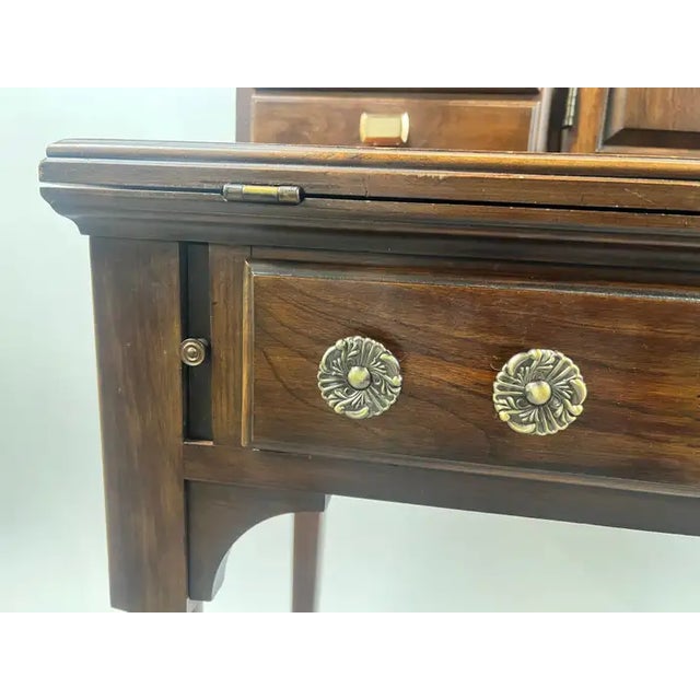 Queen Anne Style Pennsylvania House Secretary Writing Desk in Cherry Wood For Sale - Image 13 of 16