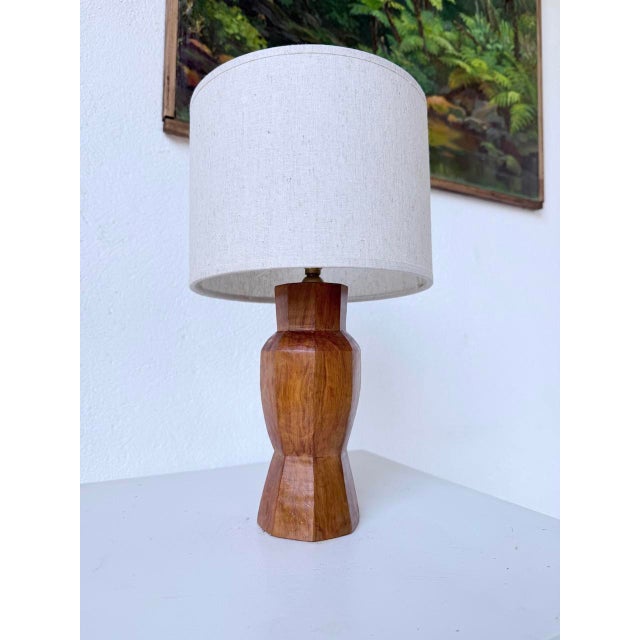 Brutalist Walnut Table Lamp, 1950s For Sale - Image 10 of 18