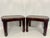 Hardwood Low Tables With an Inset Antique Japanese Leather Saddle Top—A Pair For Sale - Image 4 of 13