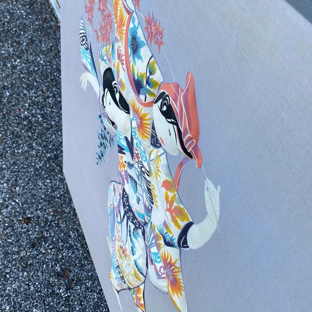 Japanese 1980 Isao Homma Intair International Japanese Textile Art For Sale - Image 3 of 13