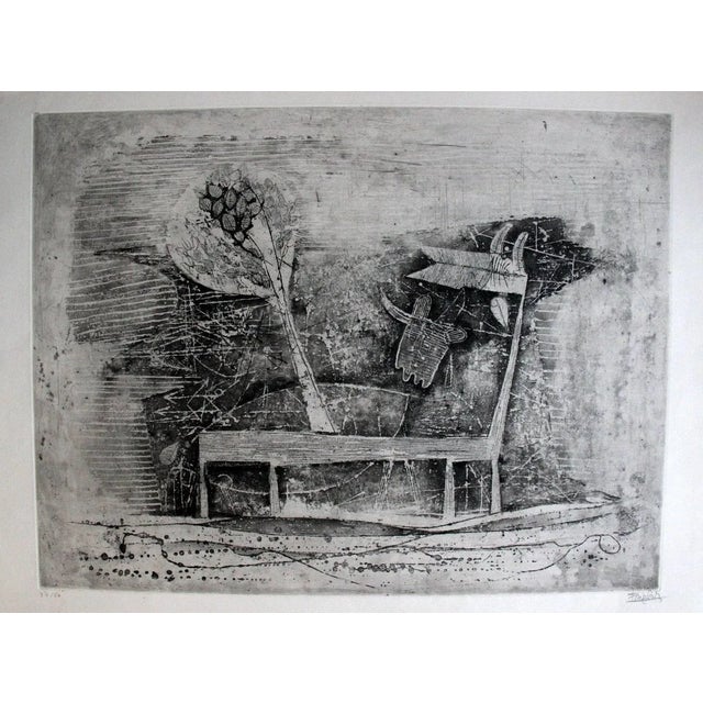 Les Deux Vaches - Original Etching by J. Friedlaender - 1953 1953 For Sale