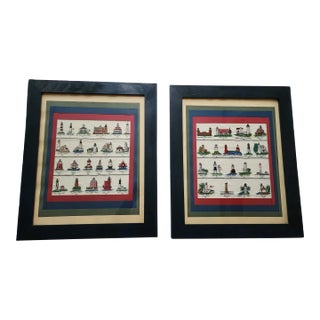 40 Lighthouses of America Needlepoint Pair in Frames For Sale
