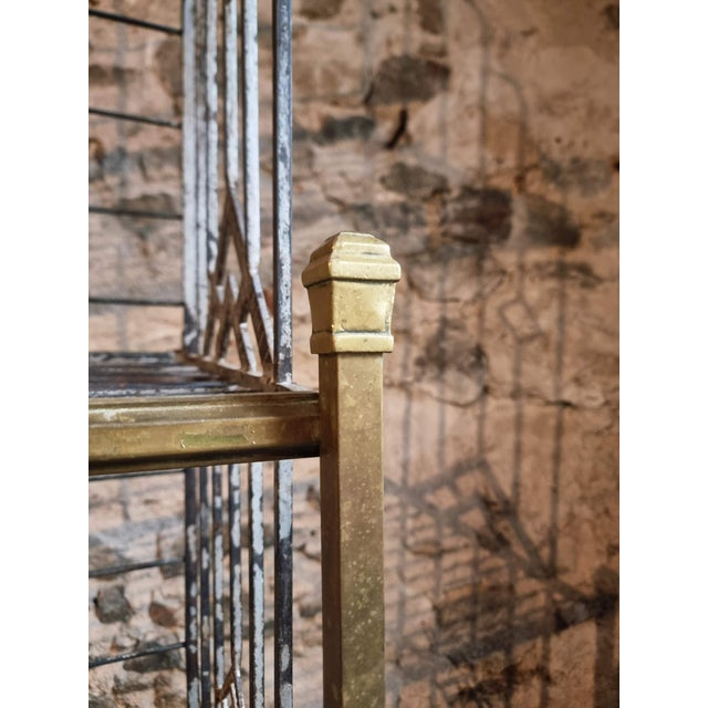 Antique Industrial French Shelving Unit in Iron and Brass from Dubois, Lyon, 1920s For Sale - Image 4 of 18