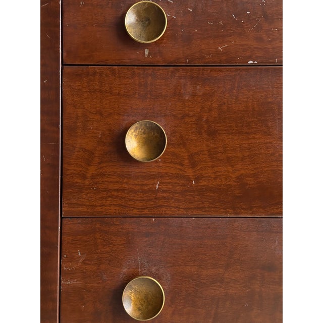 Vintage Norman Bel Geddes for Simmons Steel Chest of Drawers With Brass Pulls, C. 1930s For Sale - Image 10 of 18