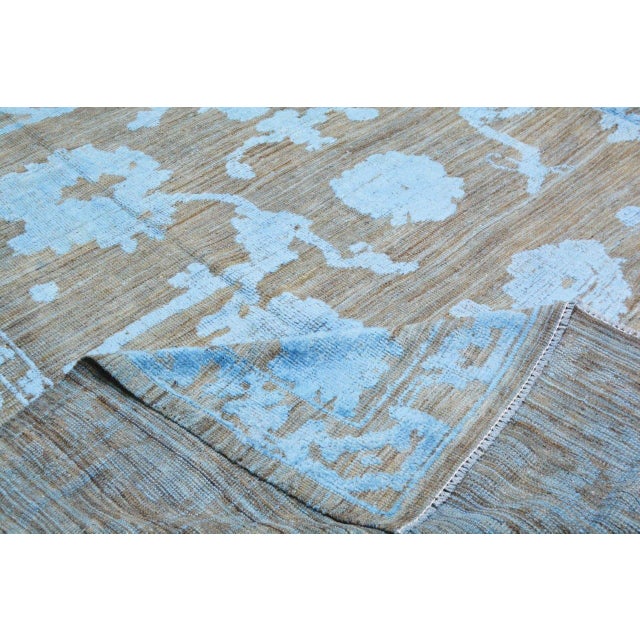 Contemporary Oushak Hand Knotted Wool Rug, 9'10"x14' For Sale In New York - Image 6 of 6