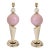 1980s Pair of Pink and Ivory Murano Glass Lamps For Sale