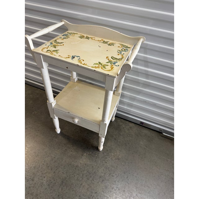 Shabby Chic 1960s Matching Set Hand Painted Dresser and Two Bedside Tables, 3 Pieces For Sale - Image 3 of 10